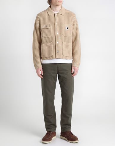 Man Cardigan Camel Size L Acrylic, Wool, Nylon