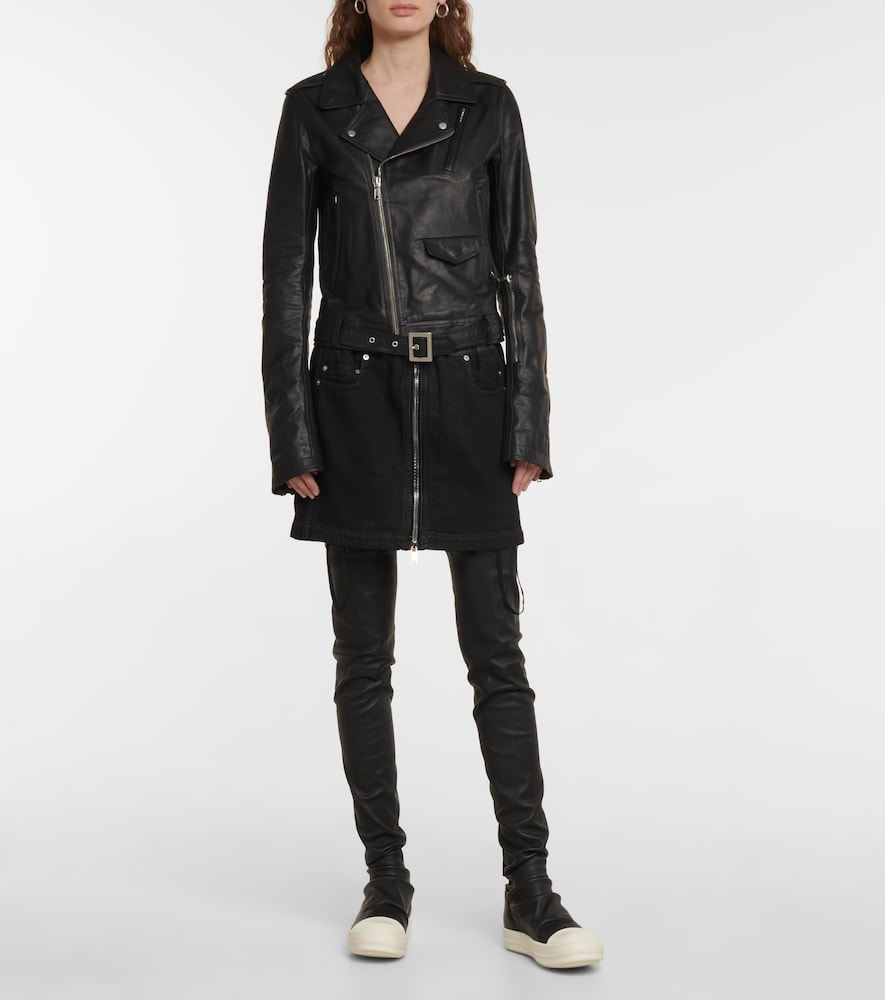 Stocking over-the-knee leather boots