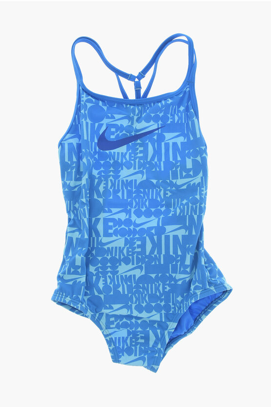 SWIM All-Over Logo Nylon Stretch One Piece Swimsuit