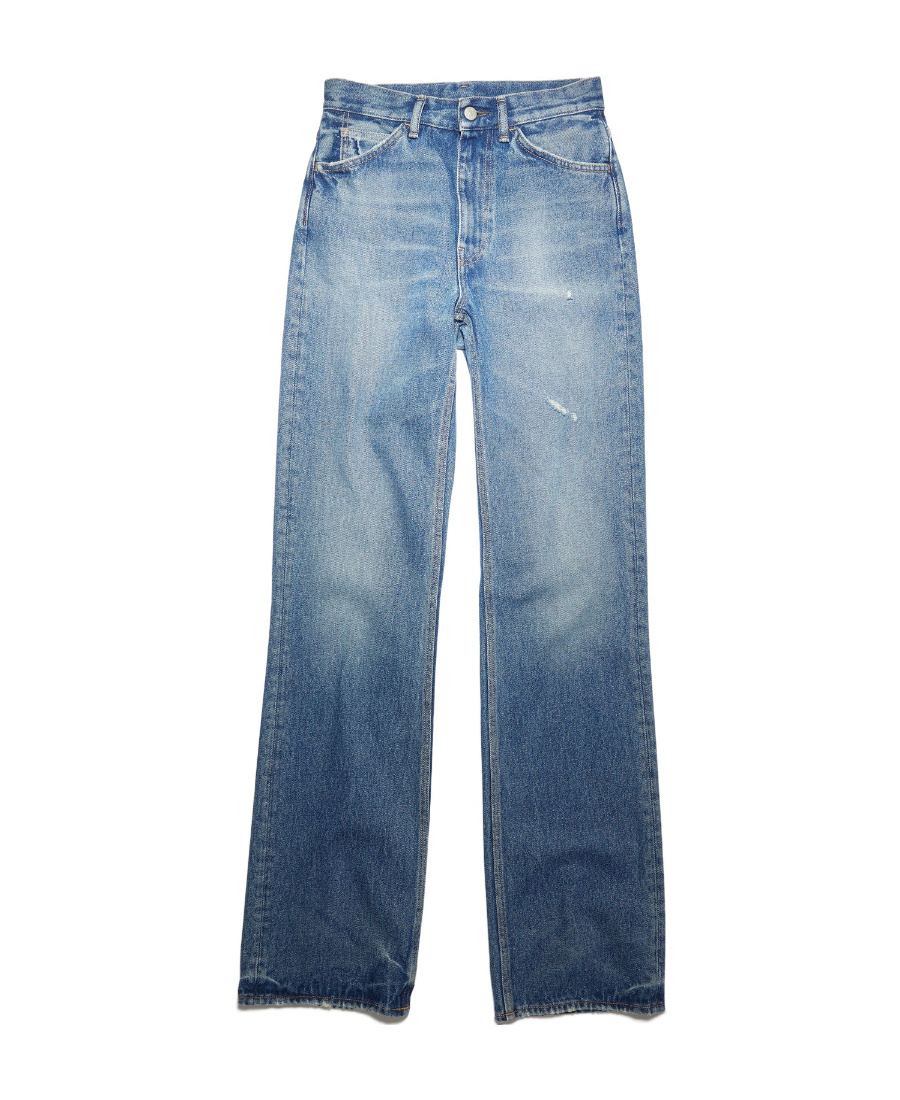 Distressed-effect bootcut jeans