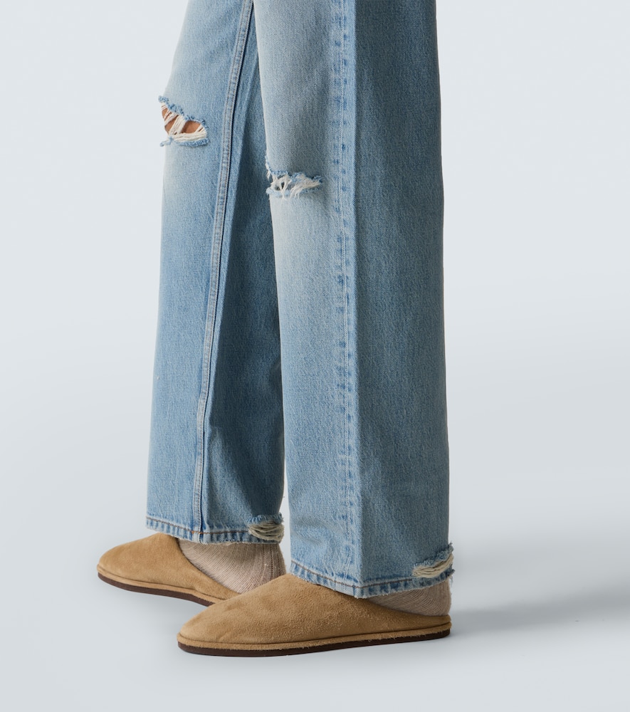 Relaxed Jean distressed straight jeans