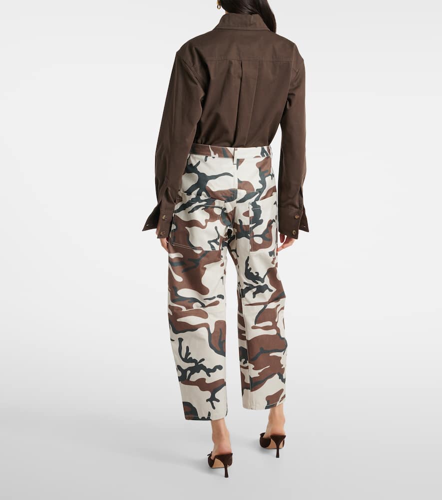 Shon camouflage cotton cargo pants