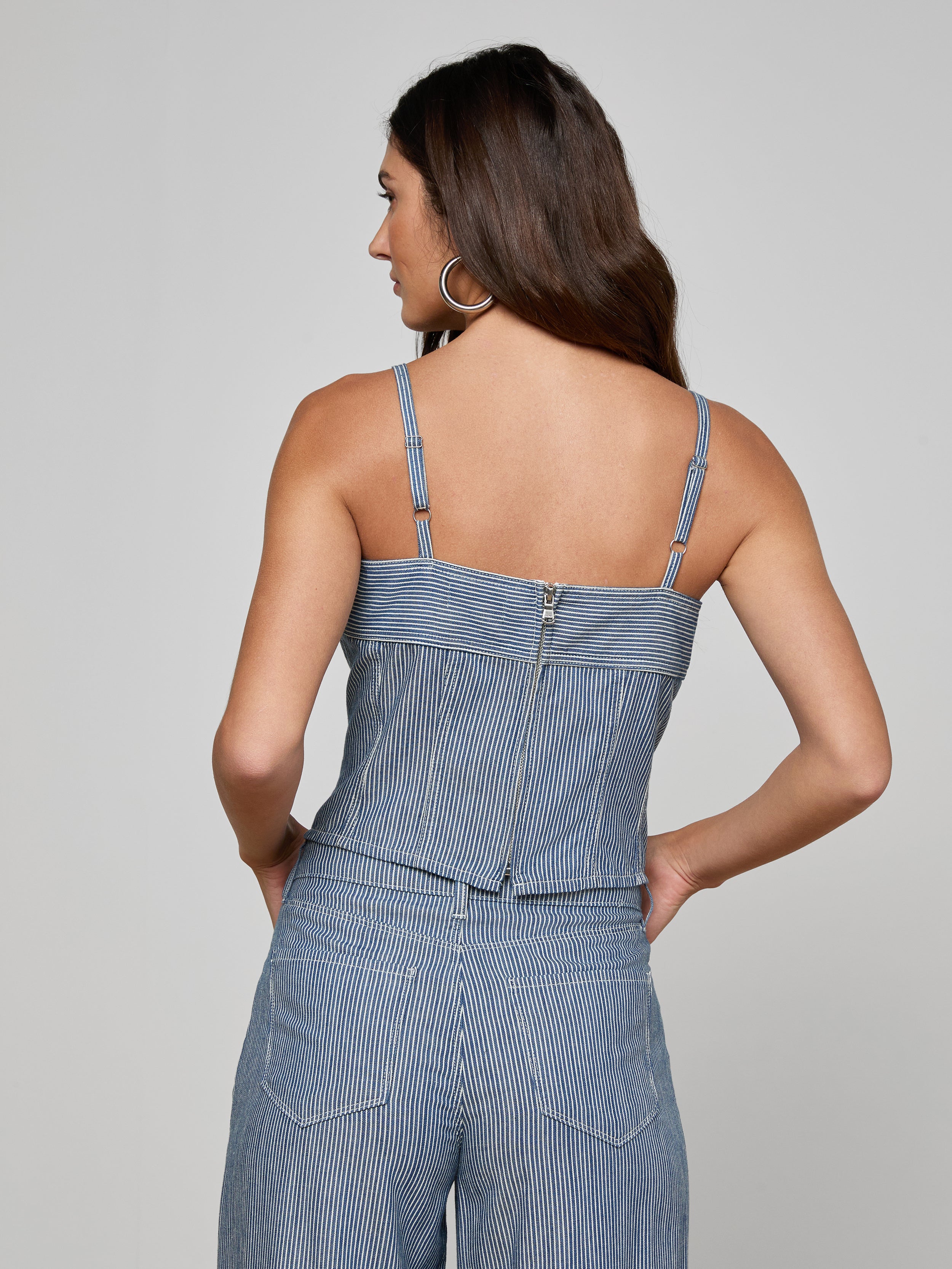 Arlin Tank Top In Azure Blue Stripe