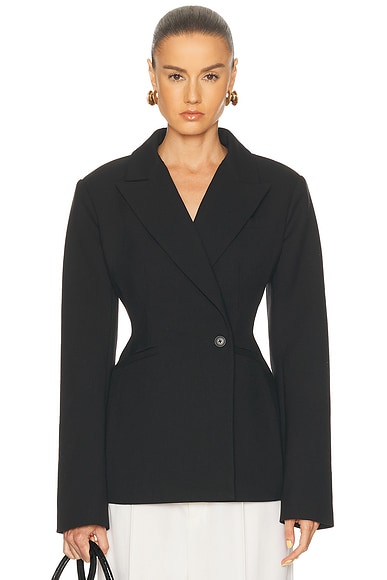 EAVES x Jasmine Tookes Kari Classic Suiting Blazer in Black - Black. M also in L, S, XL