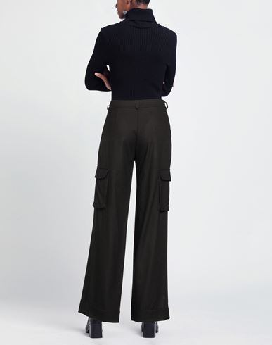 Woman Pants Dark brown Size M Polyester, Rayon, Wool