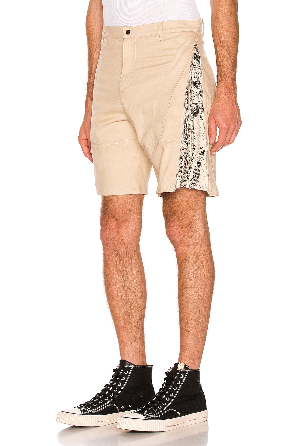 Paria Farzaneh Brush Cotton Monochrome Zip Short in Natural - Neutral.  L also in