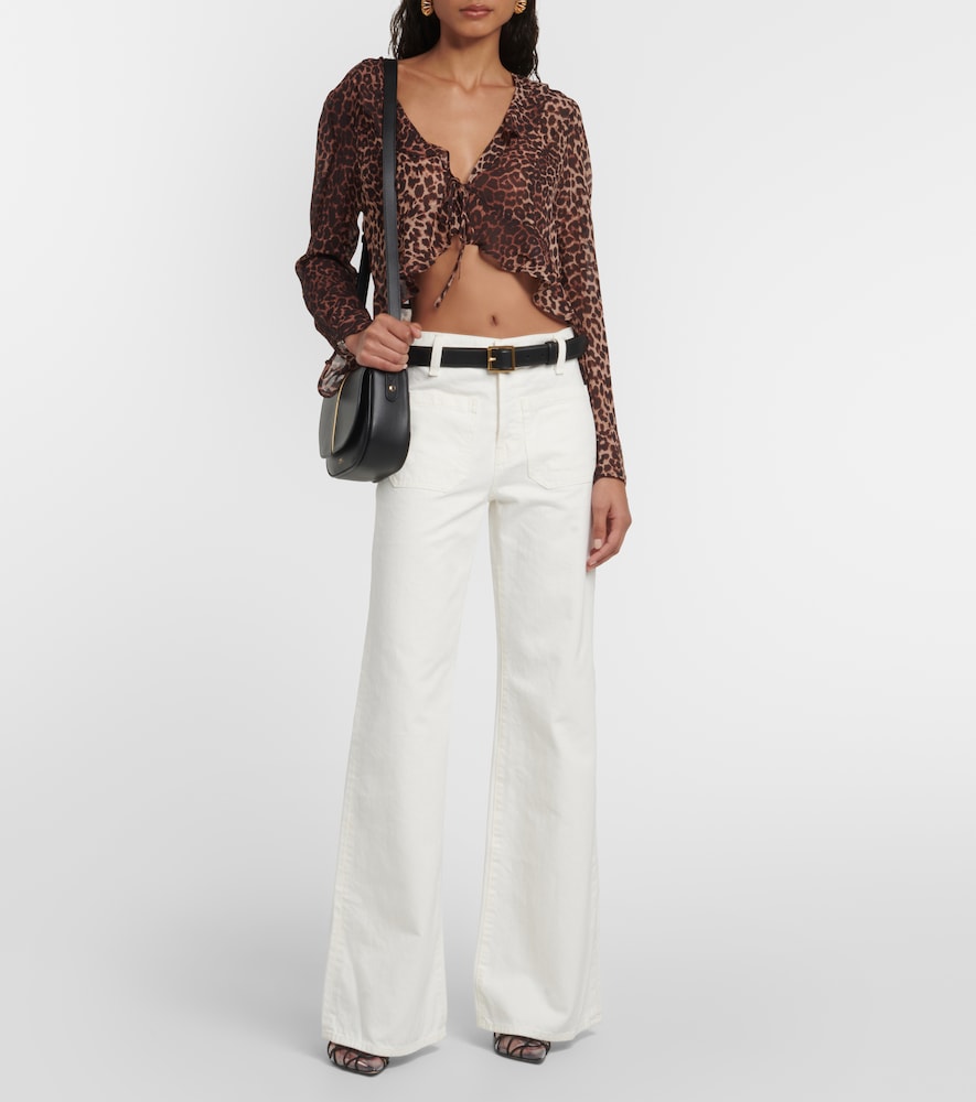 Neelu leopard-print crêpe blouse