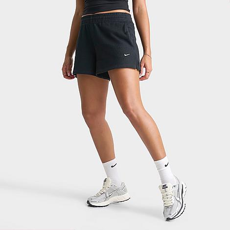 Women's Sportswear Chill Waffle Loose Mid-Rise Shorts in Black