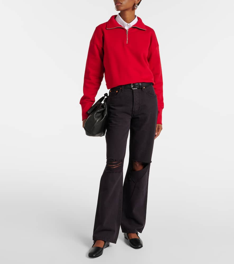 90s distressed high-rise straight jeans