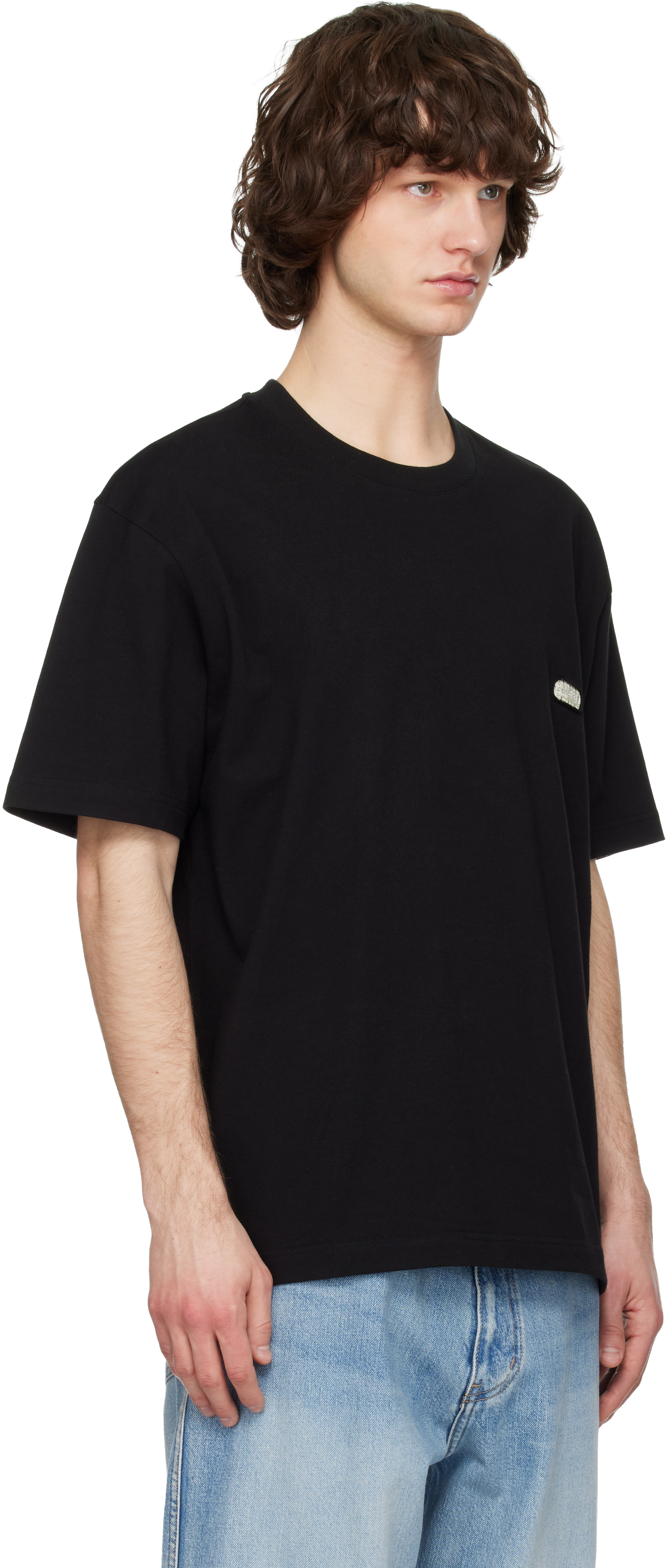 Black Solid Back Logo Short Sleeve T-shirt