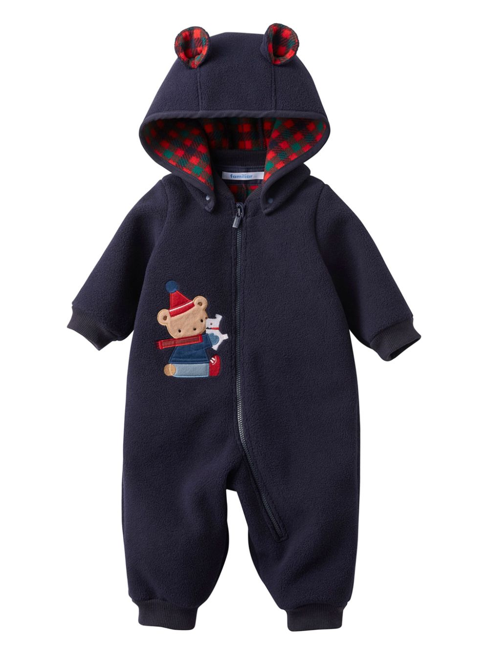 Detachable-hood romper - Blue