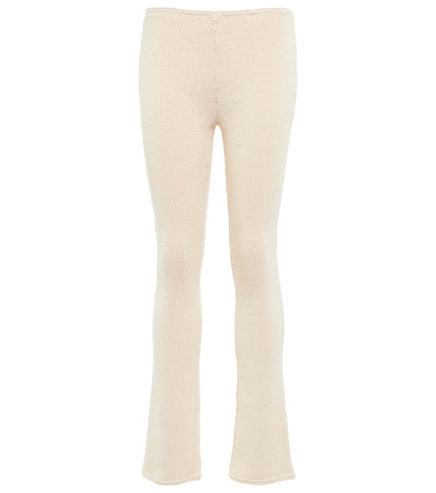 Crochet high-rise slim pants