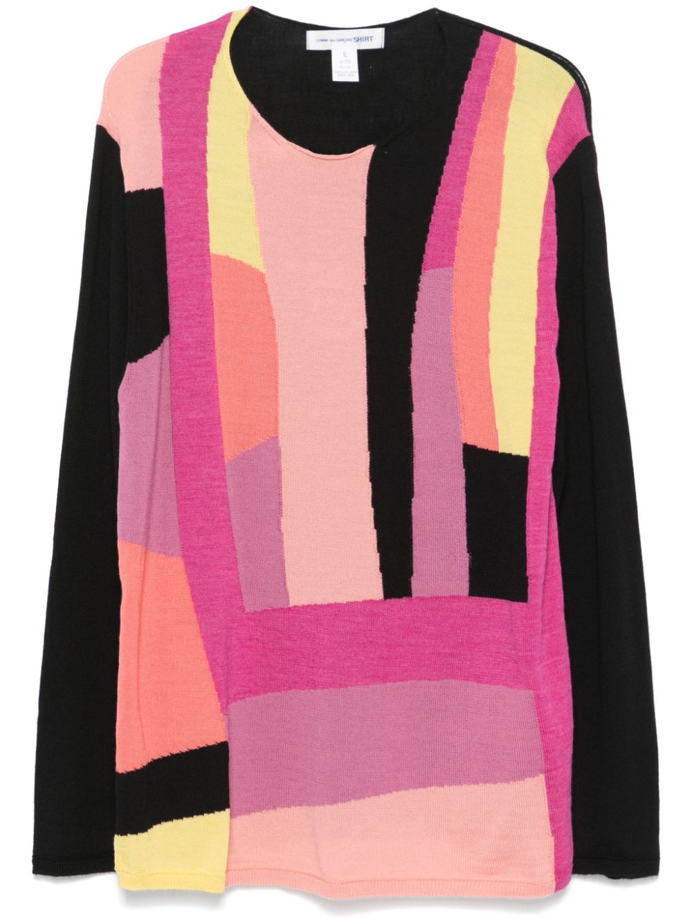 Geometric-pattern sweater - Black