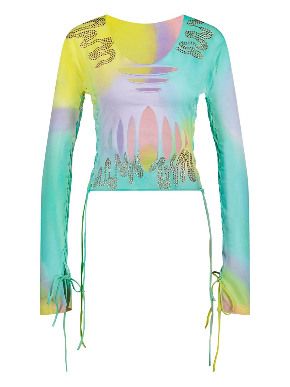 Tie-dye effect long-sleeve top - Green