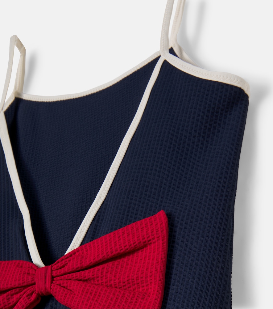Konges Sløjd Bowie bow-detail seersucker swimsuit