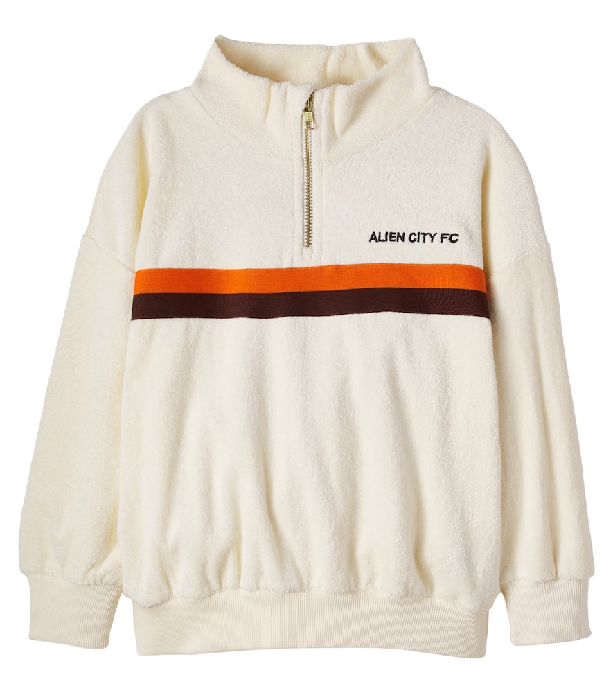 Half-zip cotton terry sweatshirt