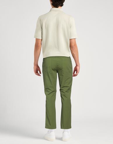 Man Pants Green Size 31 Cotton, Elastane