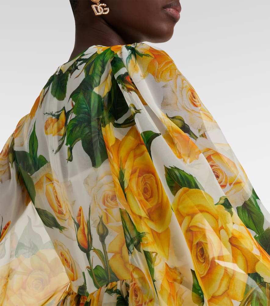 Floral silk chiffon minidress