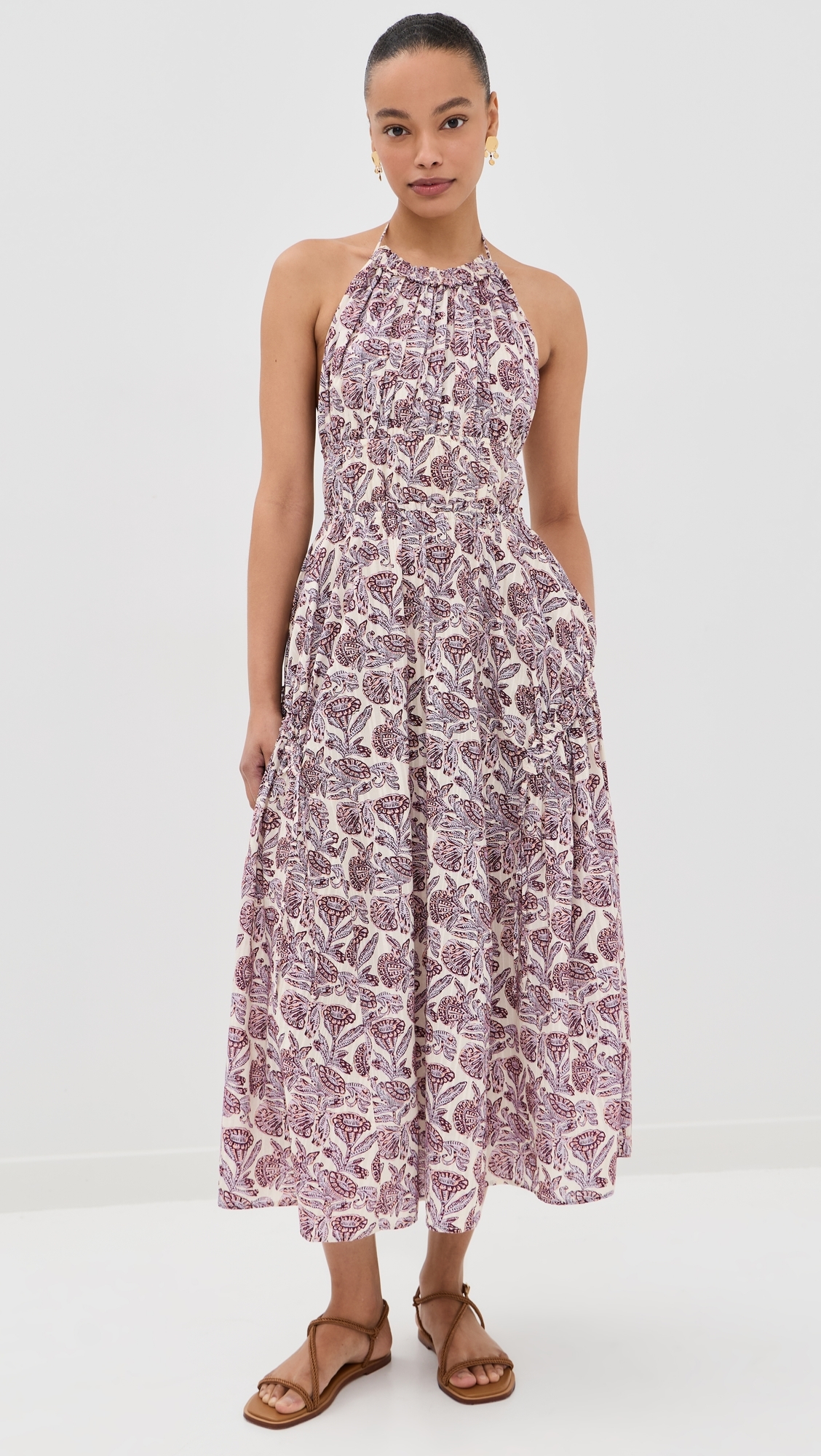 Anelise Halter Midi Dress Meadow