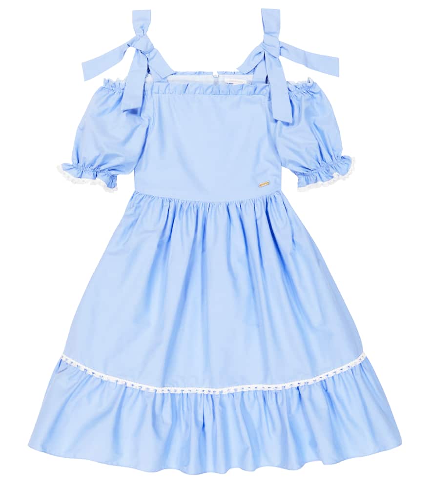 Patachou Bow-detail tiered cotton dress