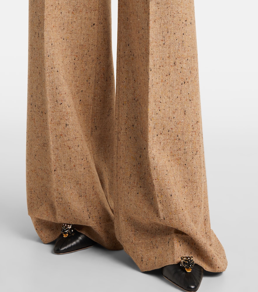 High-rise virgin wool wide-leg pants