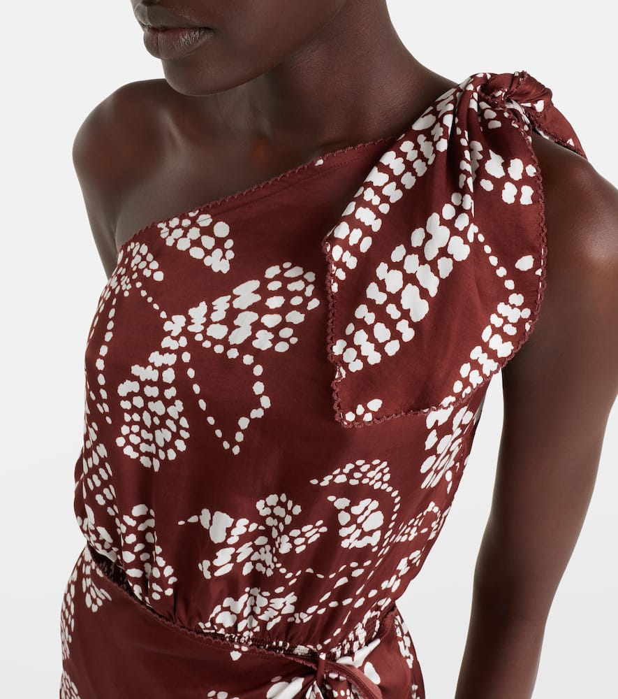 Celie printed one-shoulder minidress
