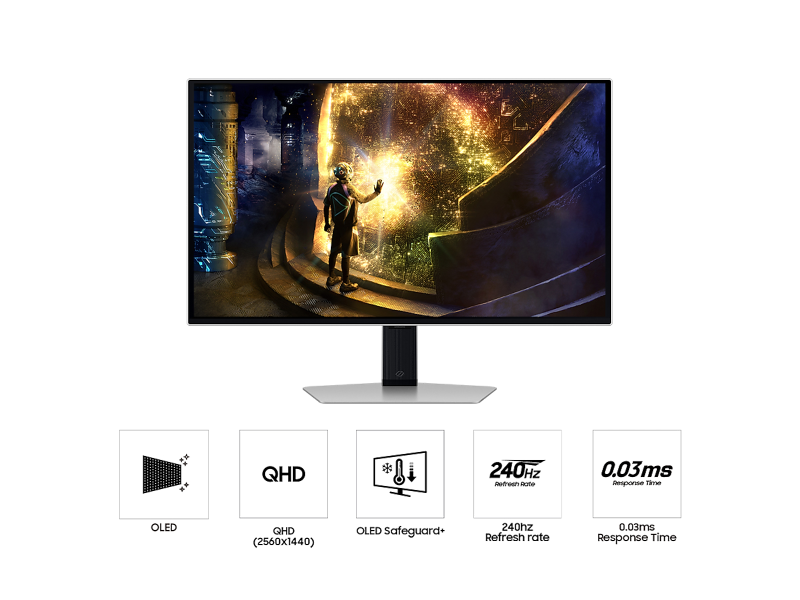 27" Odyssey OLED G6 (G61SD) QHD 240Hz 0.03ms FreeSync™ Premium Pro Gaming Monitor with Sleek Metal Design(LS27DG610SNXZA)
