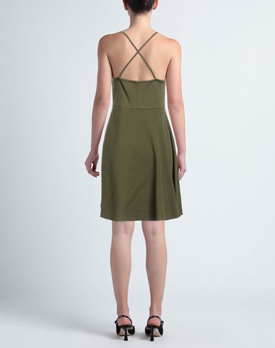Woman Mini dress Military green Size 4 Cotton