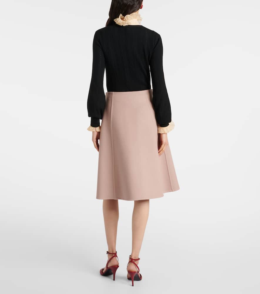 Wool and cashmere midi skirt