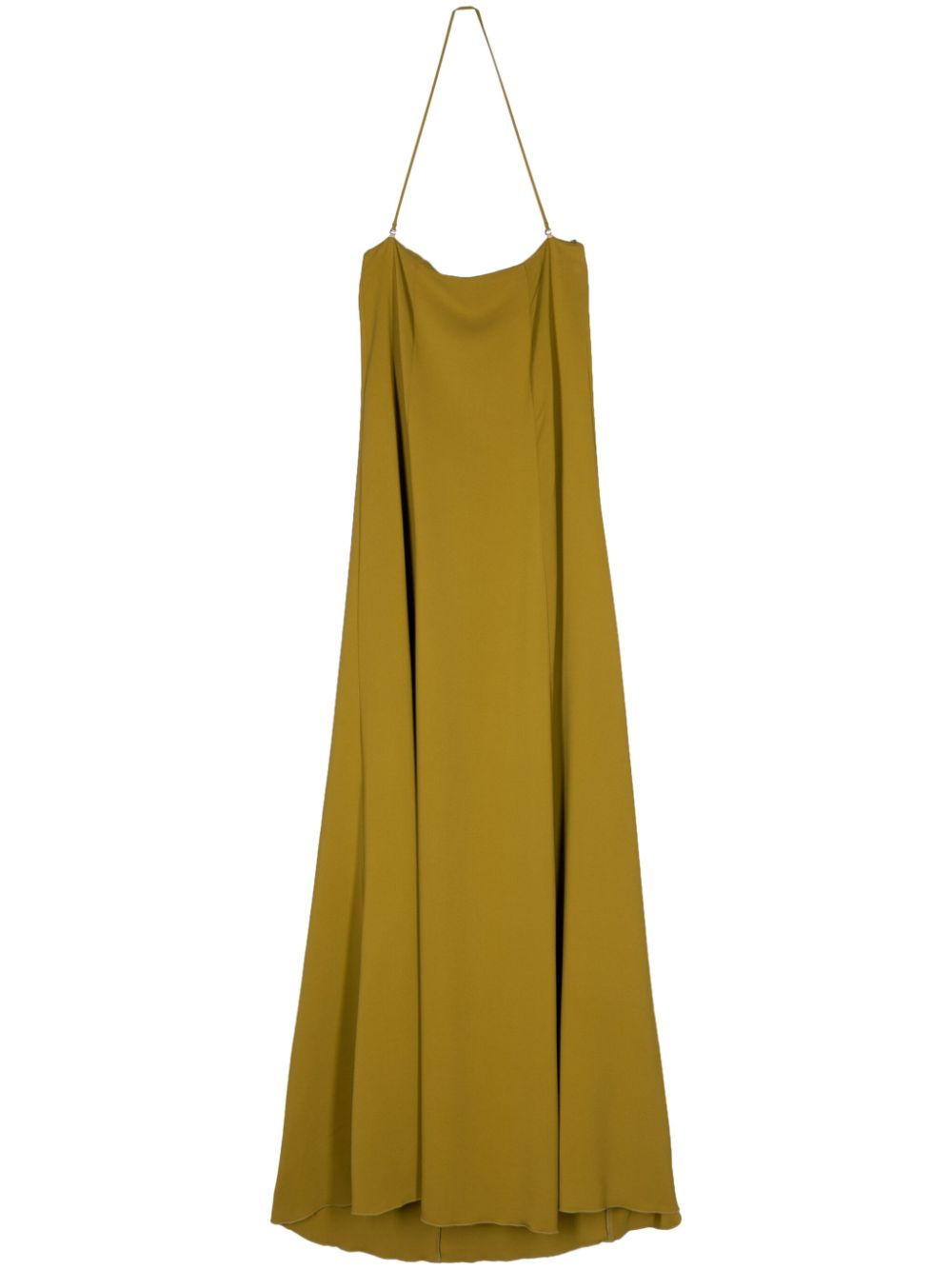 Halterneck flared maxi dress - Green