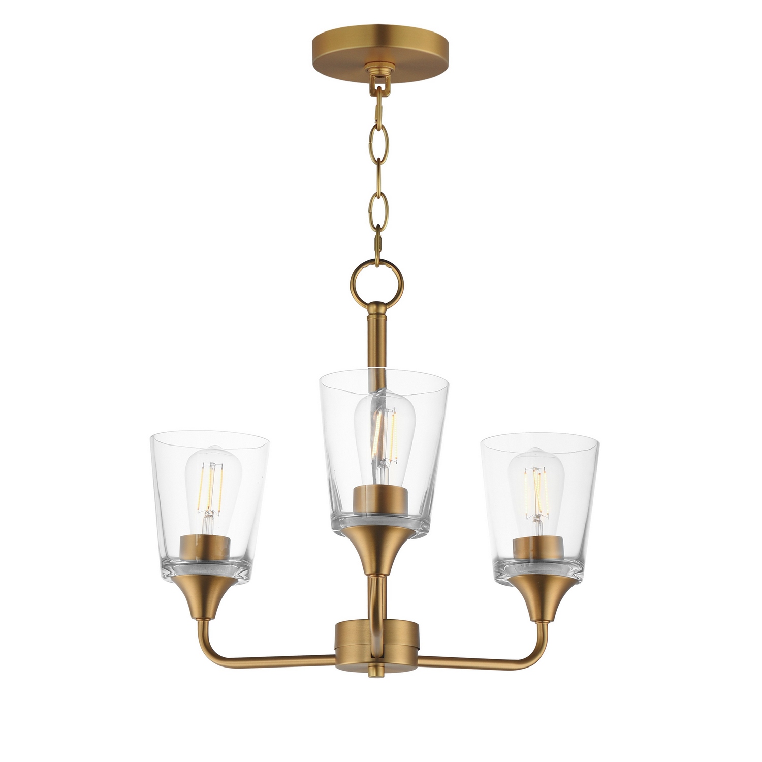 Natural Aged Brass Chandelier from the Hudson Collection