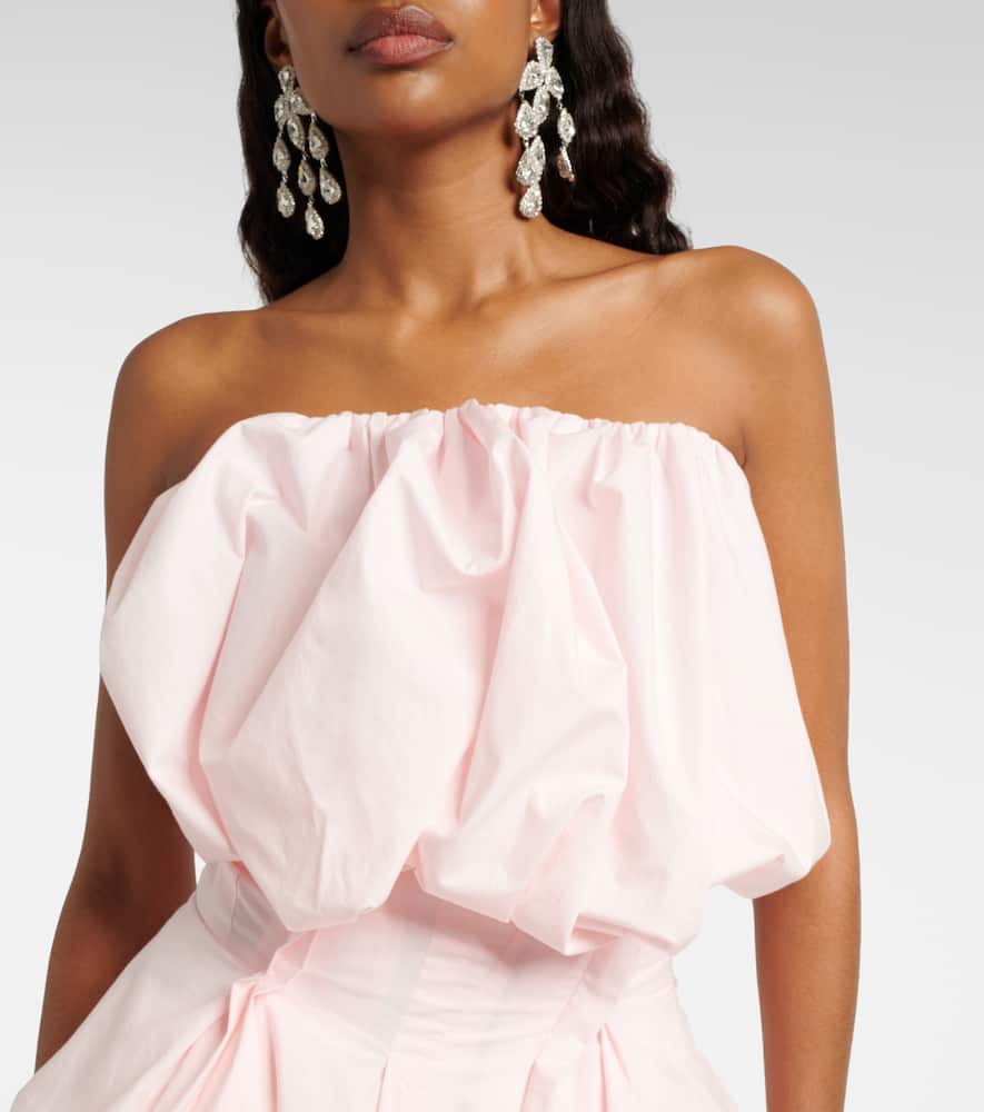 Pleated cotton bustier dress