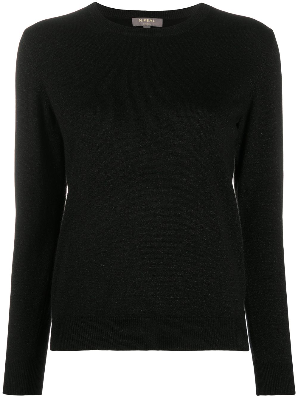 Round neck sweater with lurex - Black