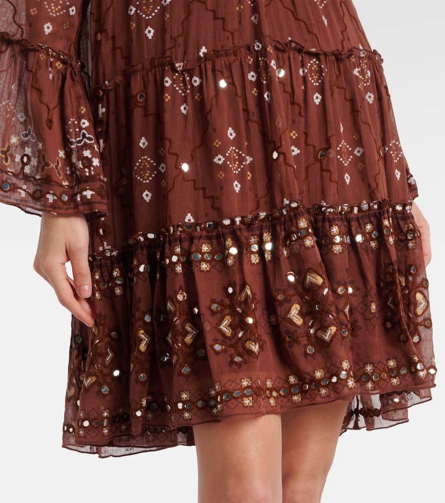 Sequined cotton minidress