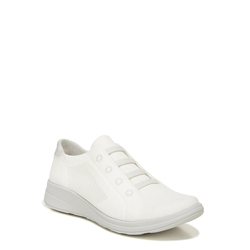 Women's Golden Knit Slip On Sneakers (Brilliant White)