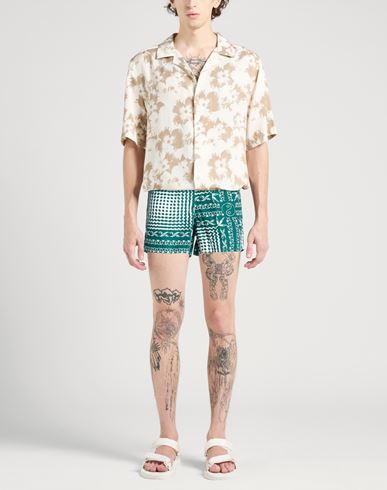 Man Shorts & Bermuda Shorts Emerald green Size XS Cotton