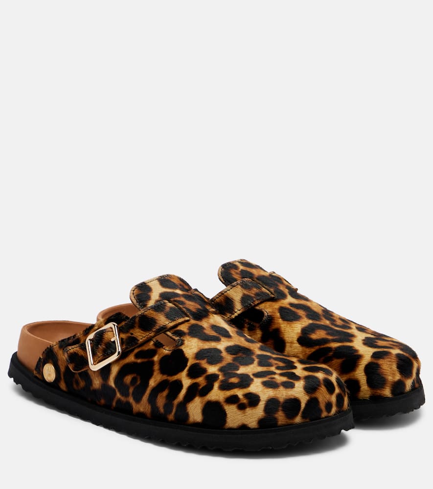 Boston leopard-print calf hair clogs