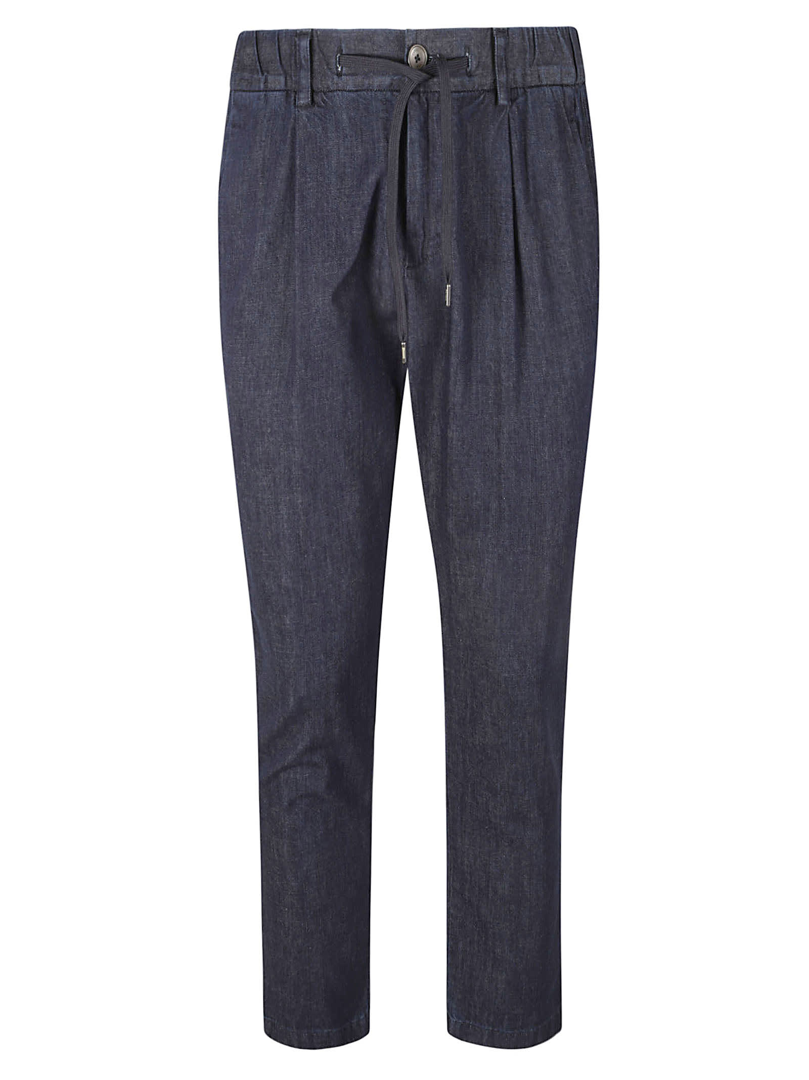Drawstring Waist Slim Fit Trousers