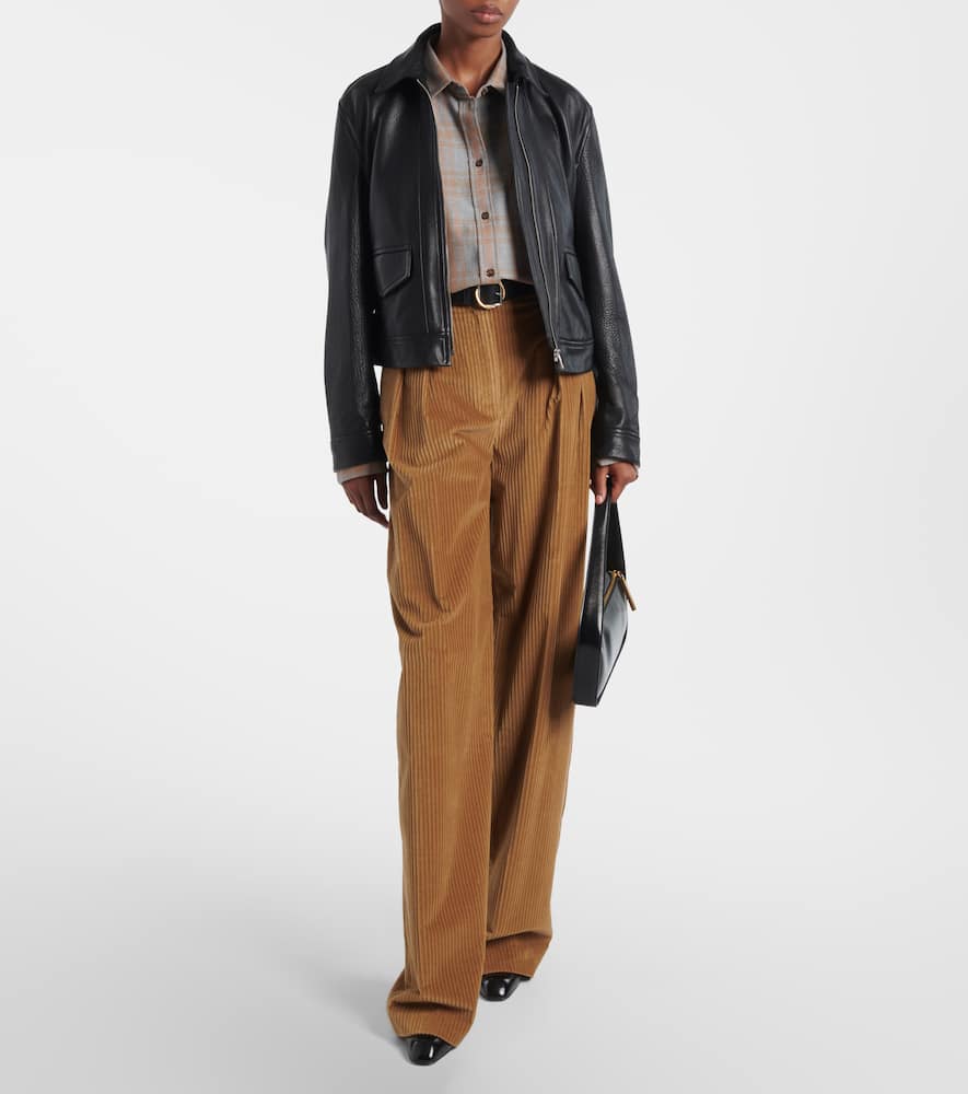 Pip cotton corduroy wide-leg pants
