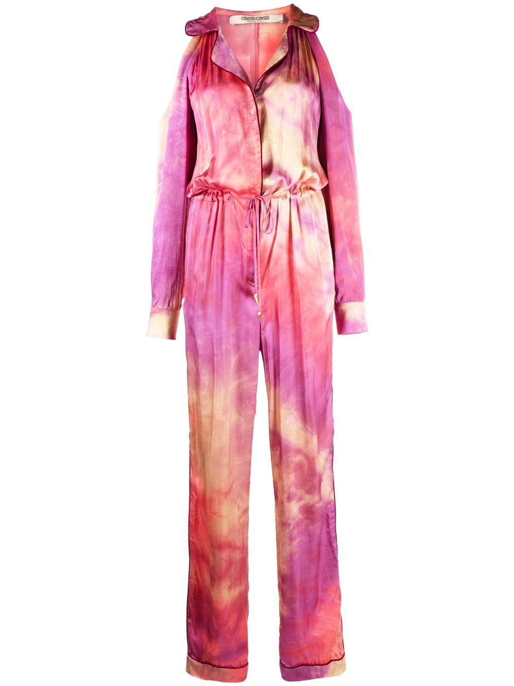 Tie-dye drawstring jumpsuit - Pink