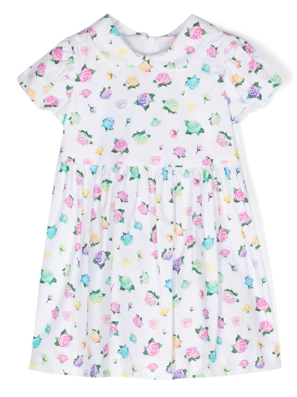 Logo-print cotton dress - White