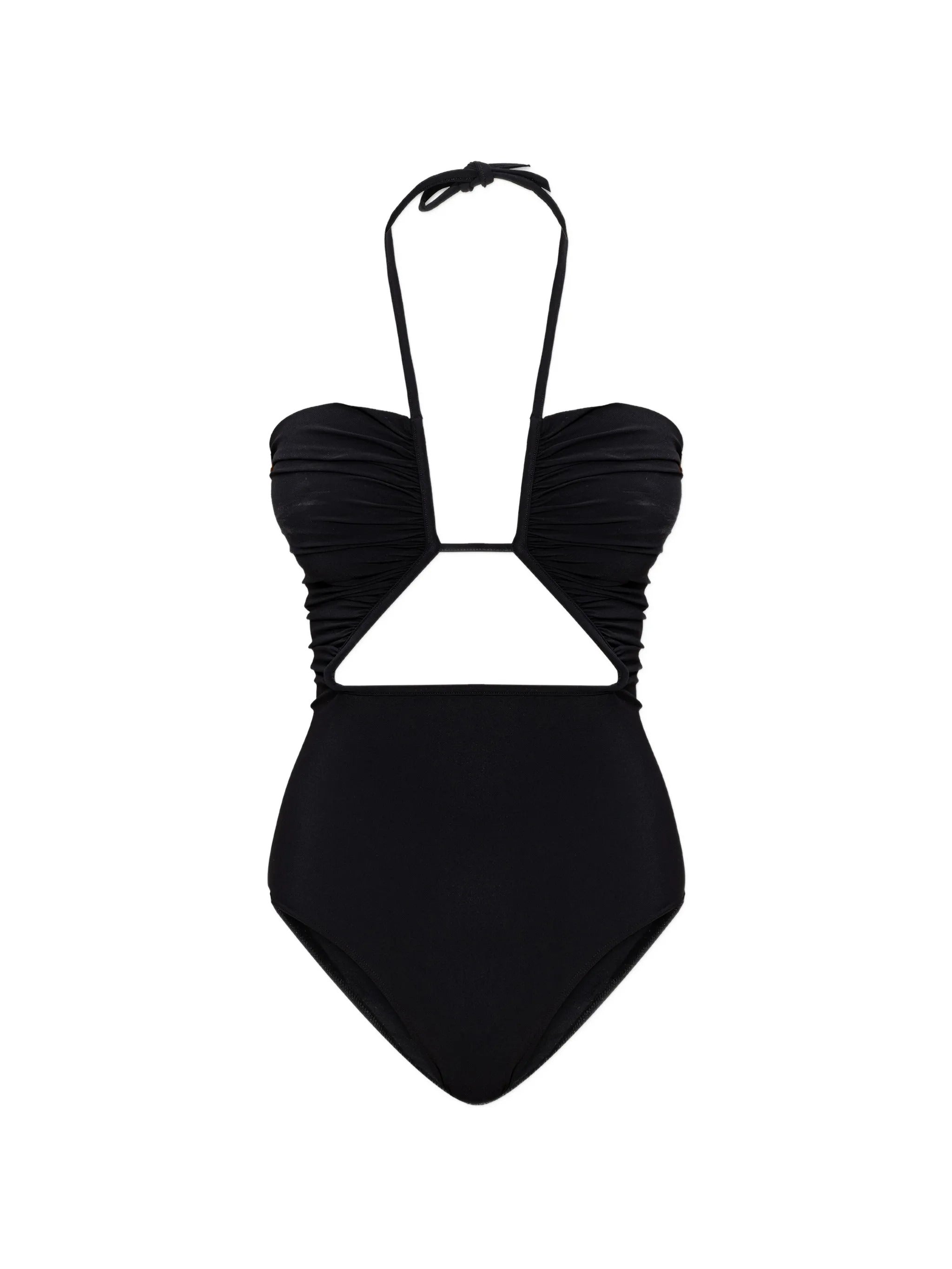Back Self-Tie Cut-Out Chest Bodysuit