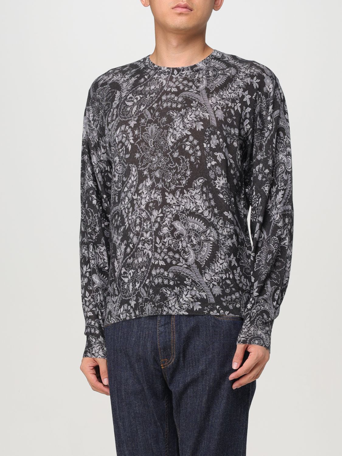 Paisley intarsia-knit jumper - Black