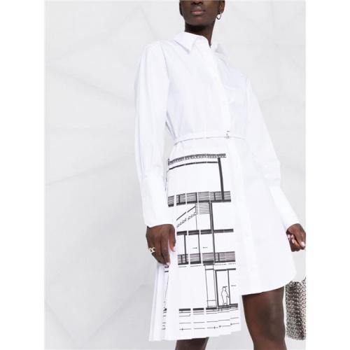Pleated panel shirt-dress