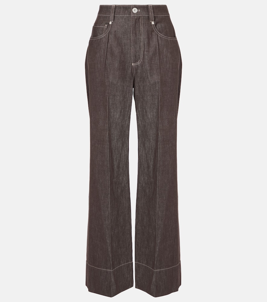 Mid-rise wide-leg jeans