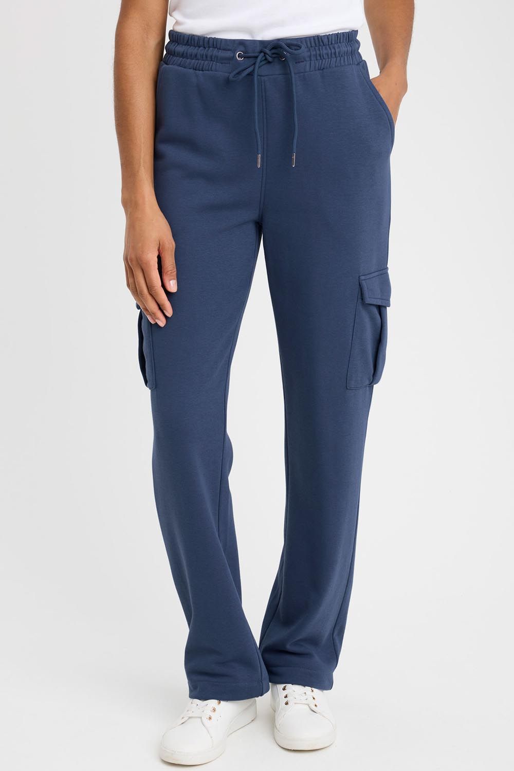 Cotton Traders Women's Cargo Jogger 27" 68. inside leg in Mid Navy