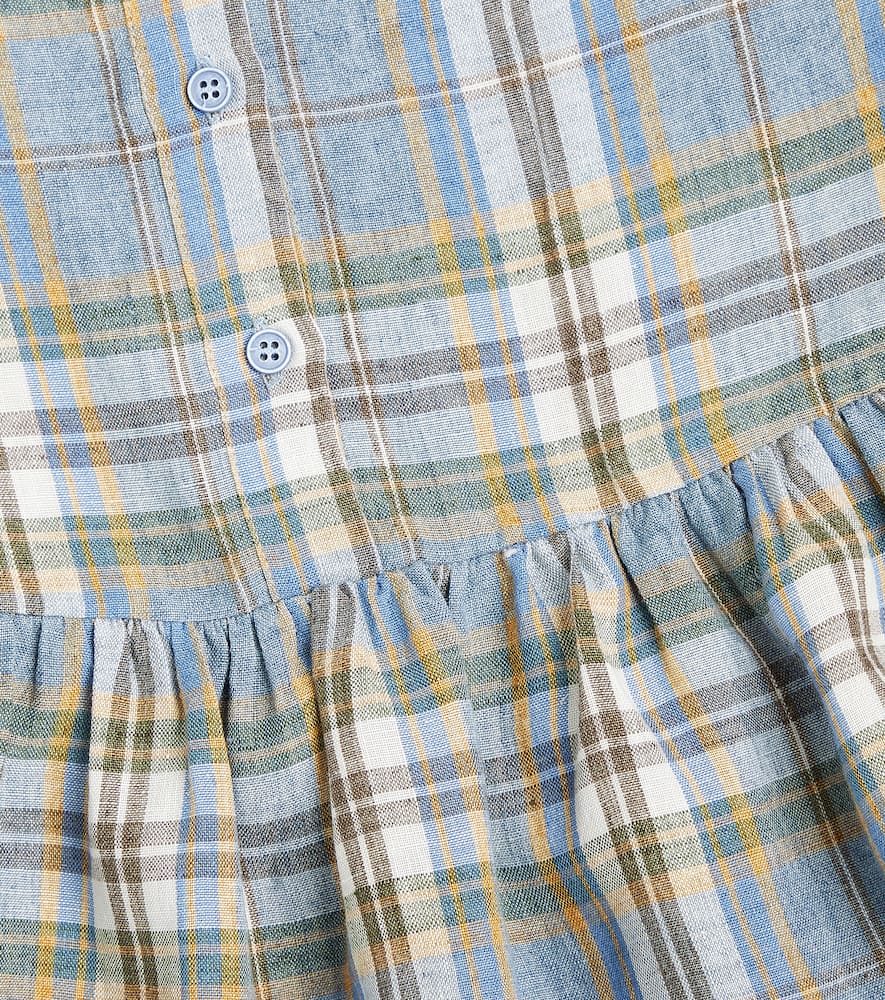 Checked linen dress