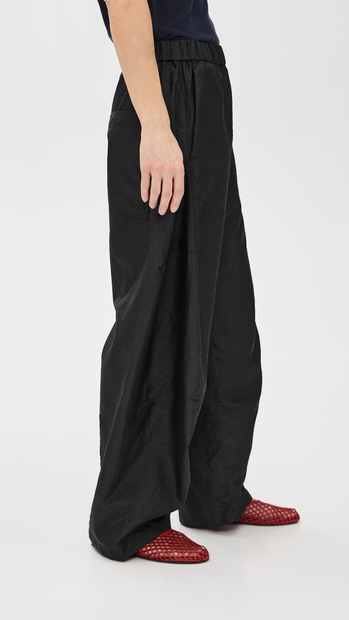 Petite Crispy Nylon Winslow Pants Black