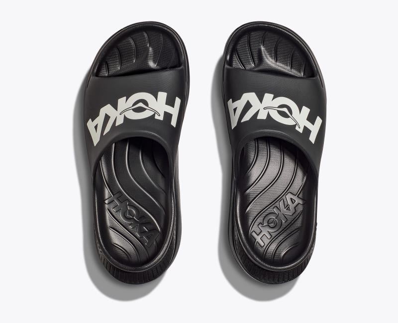 HOKA Ora Athletic Slide Shoes in Black/White