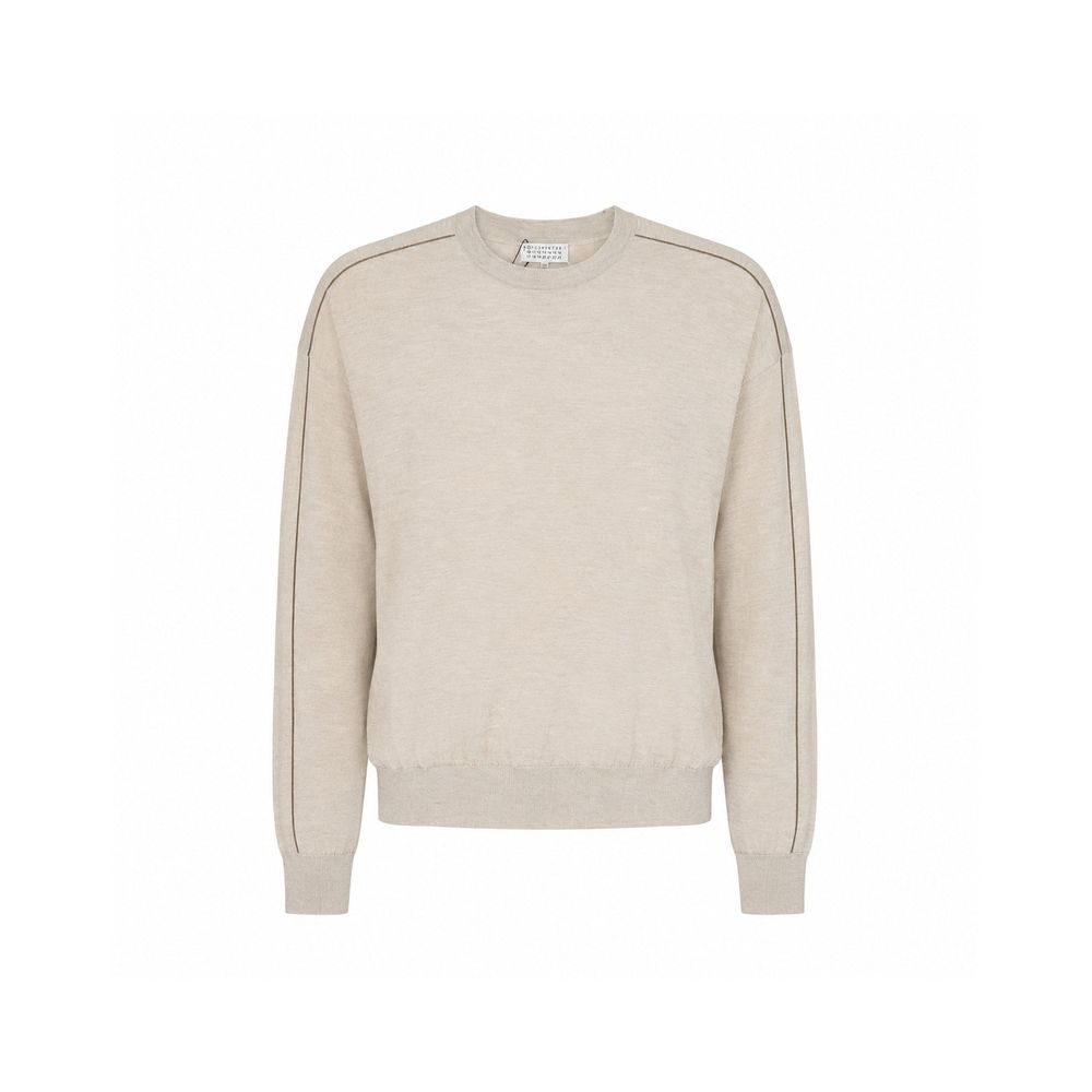 Cashmere-Silk Knit Sweatshirt — Beige